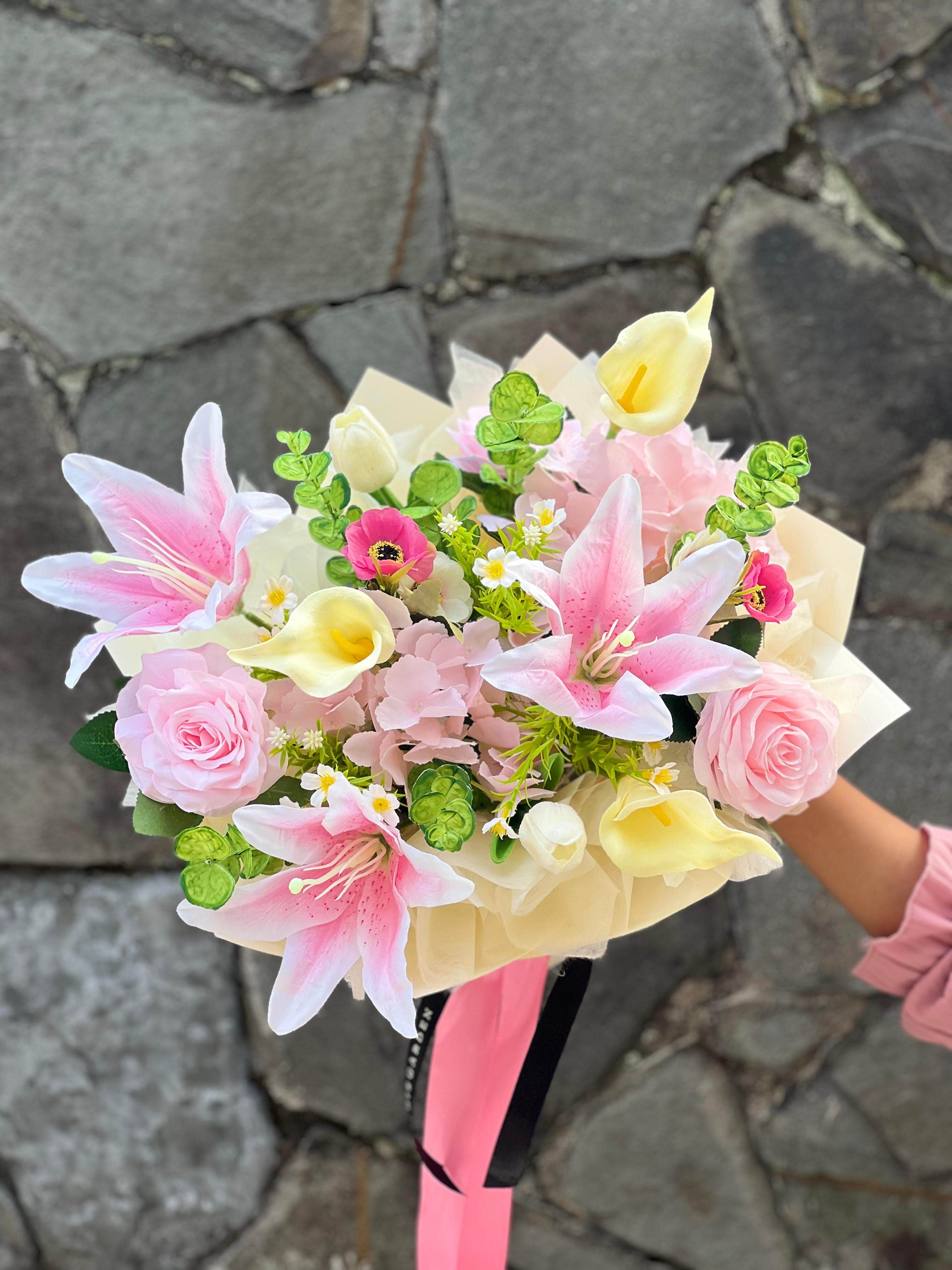 Large Artificial Lily Bouquet