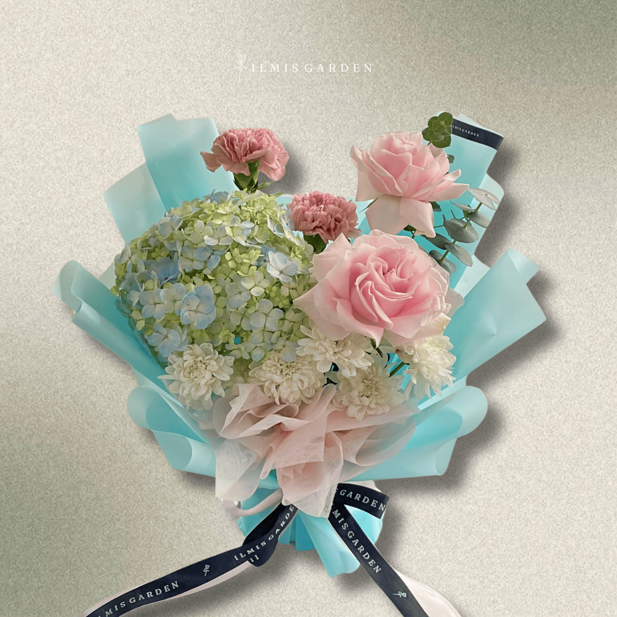 Blush Blue Hydrangea Bouquet 